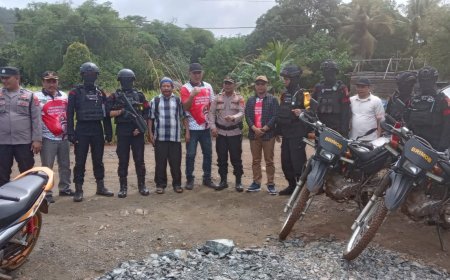 Polsek Routa Bersama Satbrimob Polda Sultra Amankan Pilkades Serentak Di Routa