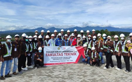 Puluhan Mahasiswa Tekhnik Sipil Universitas Lakidende Tuntaskan Kuliah Kerja Lapangan Di Sulawesi Selatan