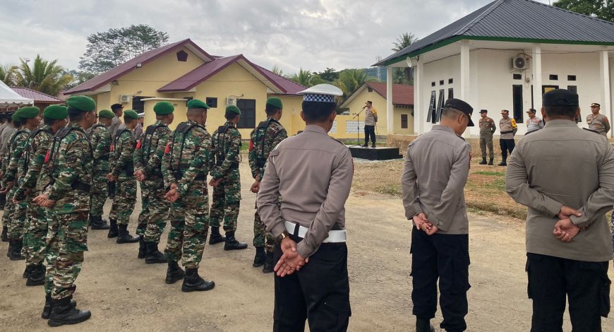 Amankan Malam Takbiran, Polres kolaka Timur Gelar Apel Gabungan