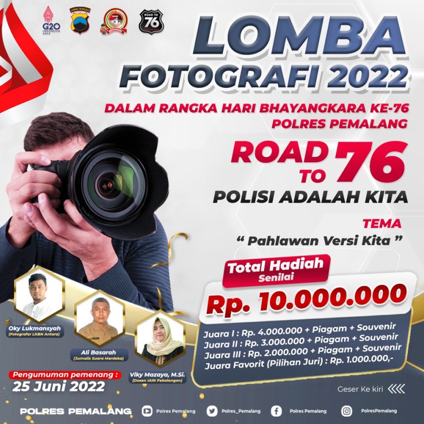 Polres Pemalang Adakan Lomba Fotografi, Ayo Ikuti dan Menangkan Hadiahnya