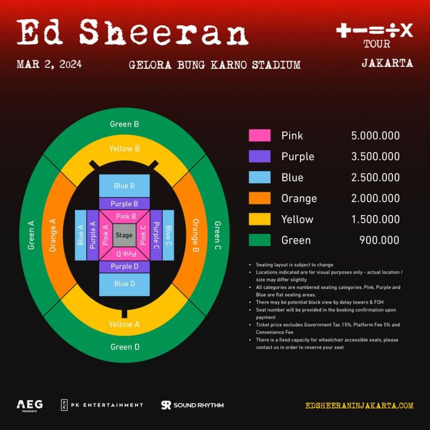 Daftar Harga Tiket Konser Ed Sheeran di Jakarta Terungkap: Mulai dari Rp900 Ribu!