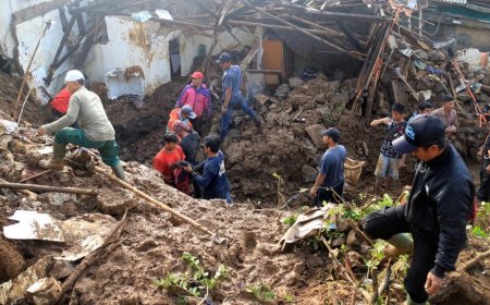 Tebing 25 Meter Longsor Timpa Rumah Warga di Bogor
