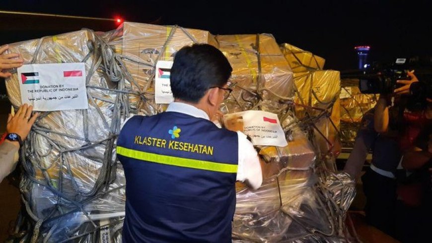 Kemenkes dan Polri Kirim 26,5 Ton Bantuan ke Gaza, Ada Air dan Tenda