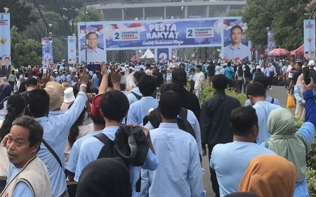 Prabowo: Hampir 600 Ribu Orang Hadiri Kampanye Akbar di GBK Hari Ini